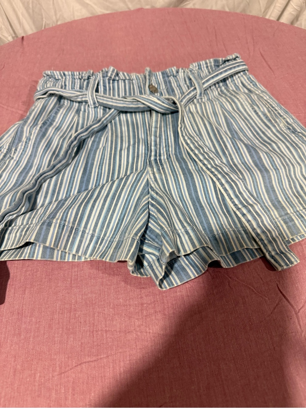 Women’s American eagle outfitters blue and white stripped shorts